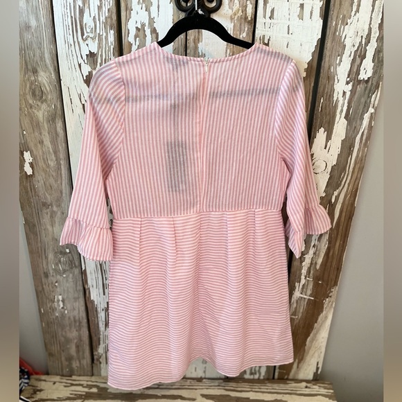 Rachel Pink Striped Dress Ruffle sleeves size small NWT - Picture 6 of 8